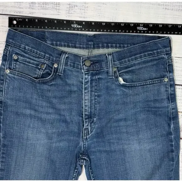 Levis 514 Jeans Mens 36x32 Medium Stone Wash Straight Leg Slim Fit Denim Casual - Picture 5 of 6